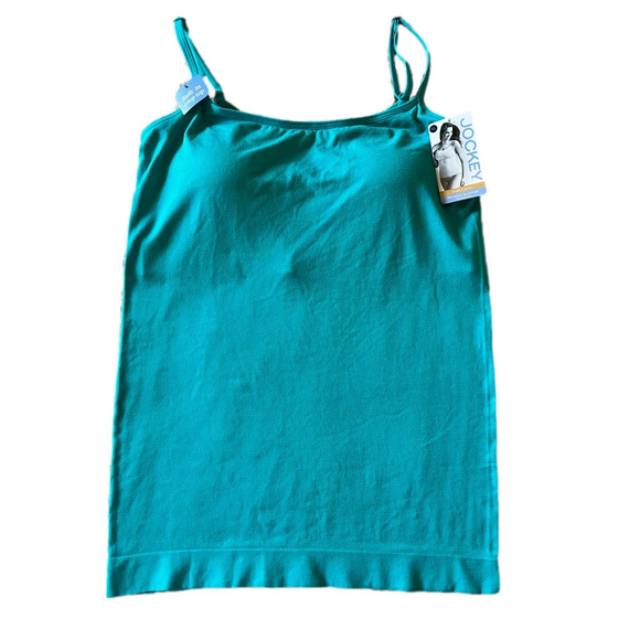 Jockey Duet Cami Microfiber Seamfree Modern Fit Aqua Womens Size XL NWT - Picture 2 of 10